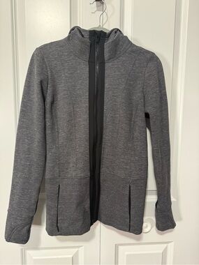 Athleta Heather Gray Full-Zip Jacket- XS